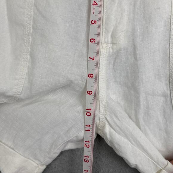 Joie 100% Linen Cargo Shorts White Size 10 Summer Lagenlook Resort Beachy - Picture 4 of 7